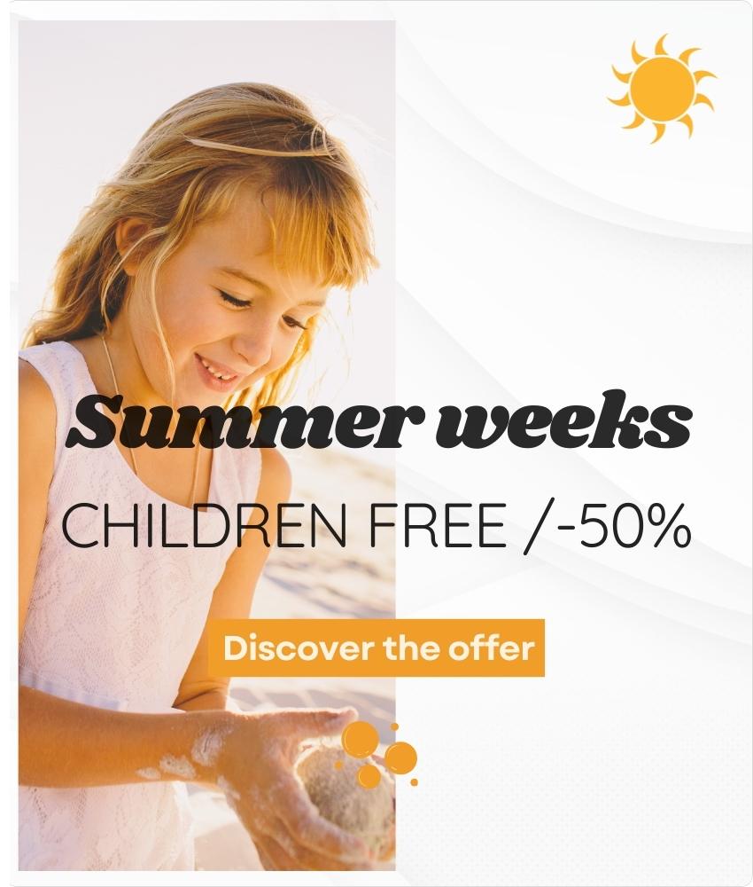 Offer summer weeks children free| -50%